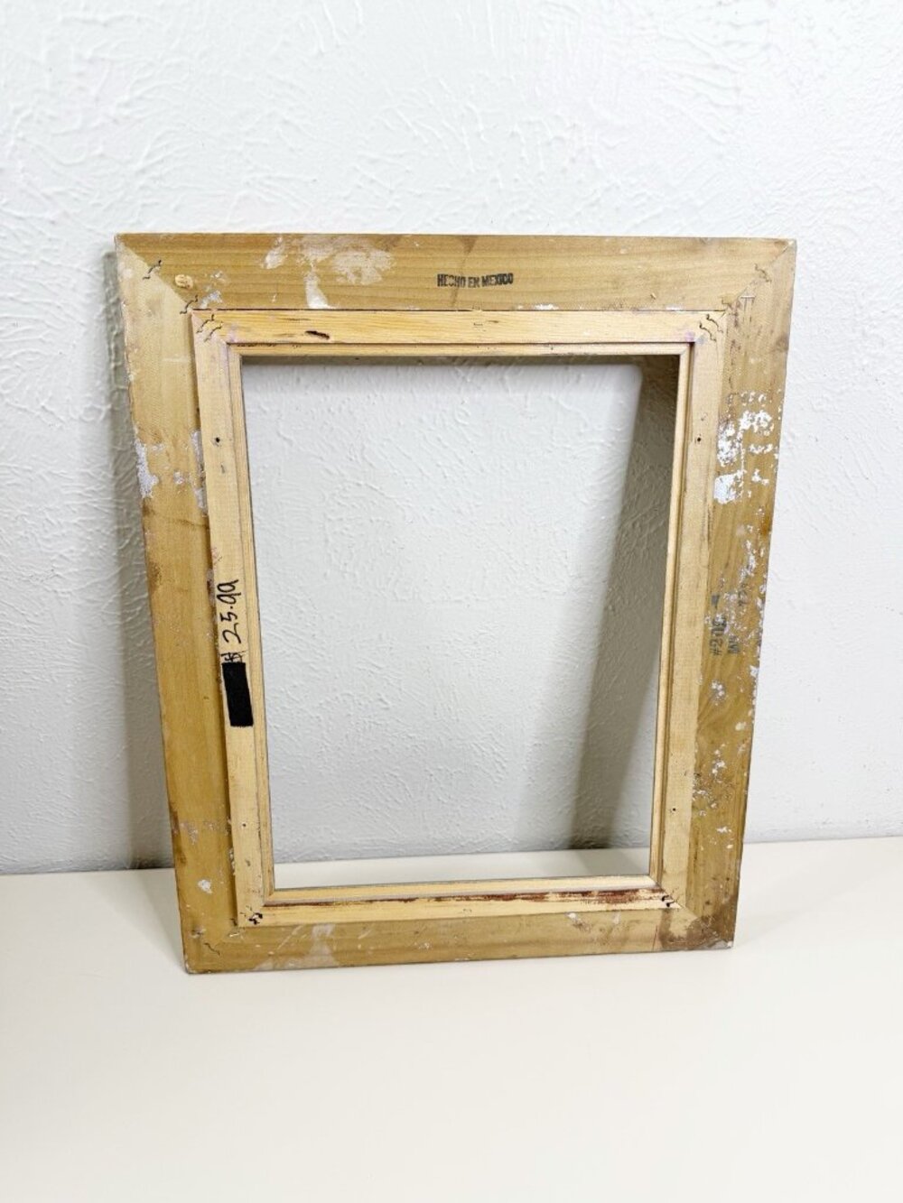 VTG Wood Silver Gold Gilded Linen Rectangle Frame 17x21.5 Fits 10.5x15.5 GUC - Picture 4 of 9